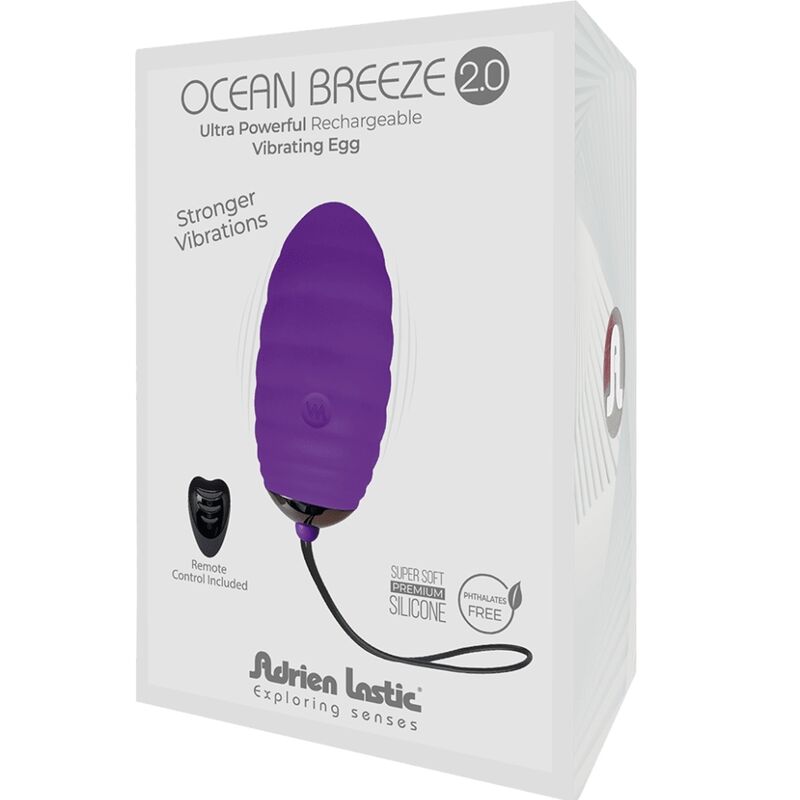 Adrien Lastic Ocean Breeze 2.0 Ovo Vibrador Recarregável com Controle Remoto, cor violeta.