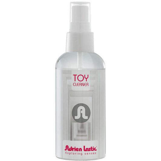 Embalagem do Limpador de Brinquedos Antibacteriano Adrien Lastic 150ml, essencial para higiene e manutenção de sex toys.
