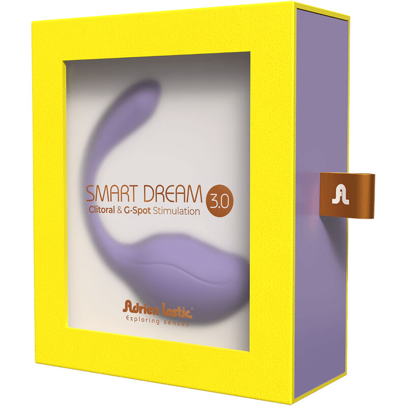 Close-up do vibrador ADRIEN LASTIC Smart Dream 3.0 violeta com controlo via APP para estimulação clitoriana e ponto G.