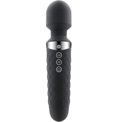 Vibrador massageador varinha ALIVE Be Wanded preto, mostrando o design ergonómico e a cabeça de estimulação.