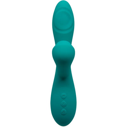 Close-up do ALIVE Vibrador Caribbean Shine Azul com sucção e estimulação de Ponto G.