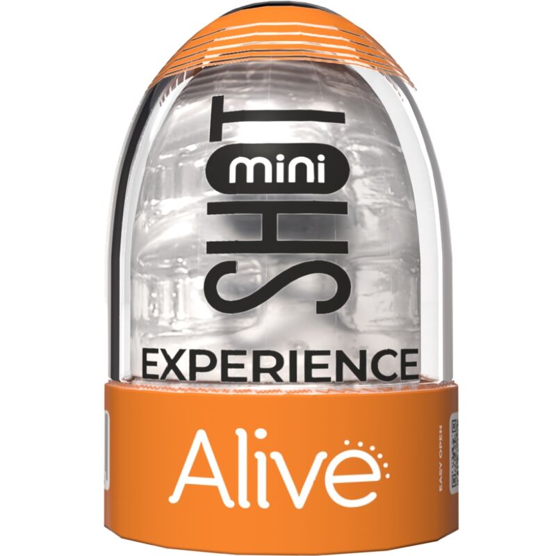 Mini masturbador ALIVE Shot Experience transparente, detalhe da textura interna