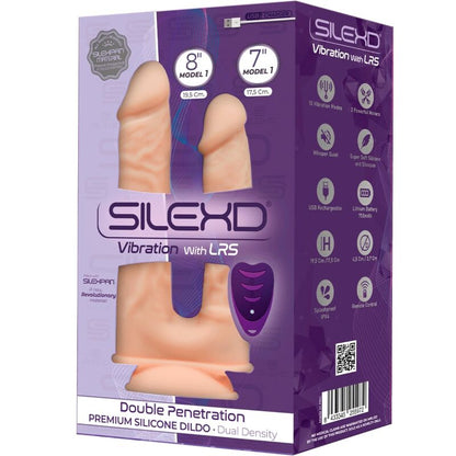 Vibrador de dupla penetração SILEXD com design realista e controle remoto em silicone Silexpan.