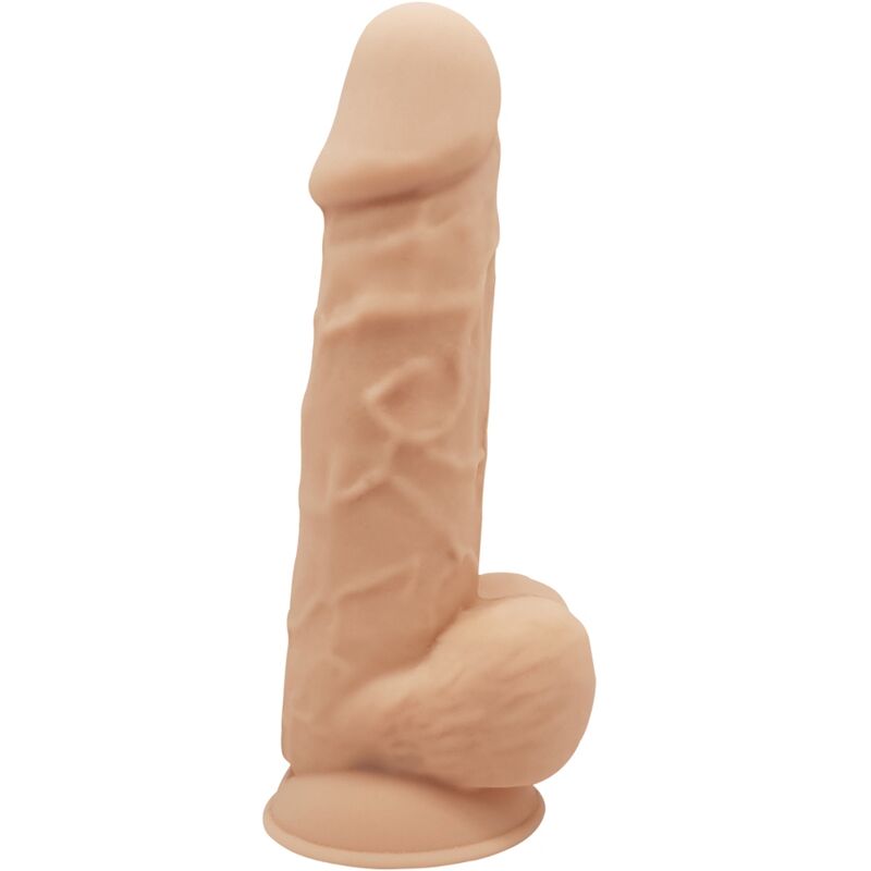 Close-up do Dildo Realista SILEXD Premium Silexpan Silicone 21.5cm, destacando a textura e o design realista.