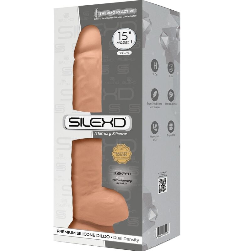 SILEXD Dildo Realista Premium Silexpan Silicone 38 cm com base de ventosa