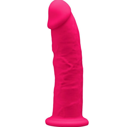 Dildo Realista SILEXD Modelo 2 em silicone fúcsia de 15cm com ventosa, ideal para prazer anal e vaginal.