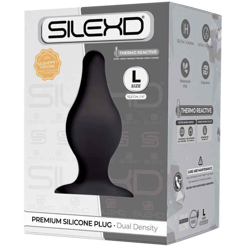 Plug Anal SILEXD Modelo 2 Silicone Premium Termoreativo Tamanho L para prazer anal.