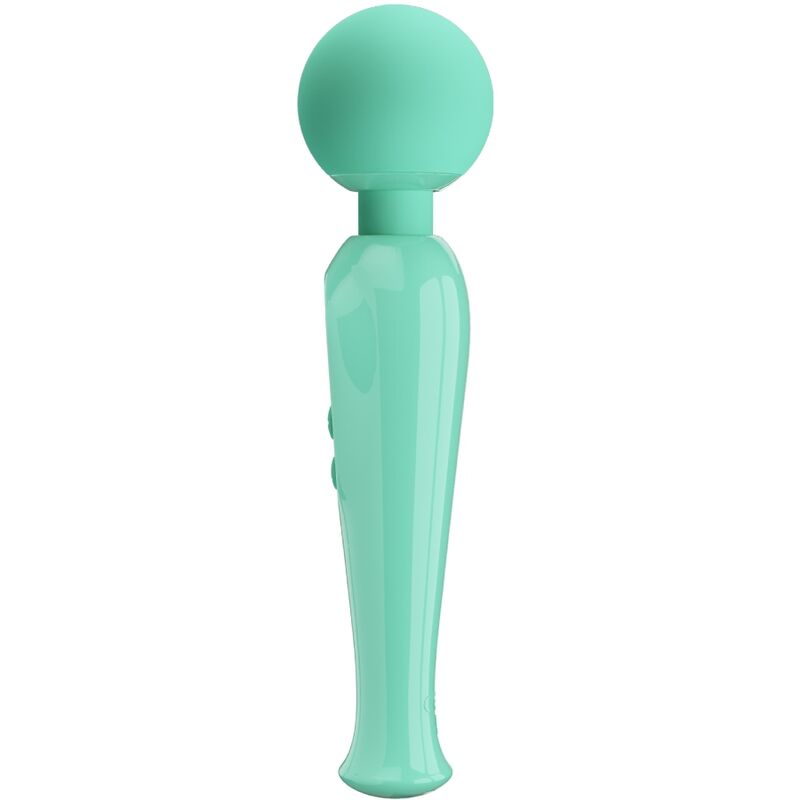 Vibrador de varinha PRETTY LOVE Skyler verde com ecrã LCD e cabeça flexível