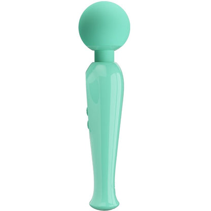Vibrador de varinha PRETTY LOVE Skyler verde com ecrã LCD e cabeça flexível
