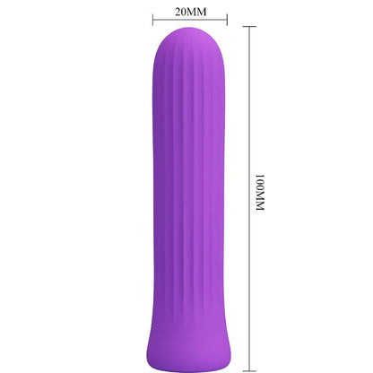 Close-up do vibrador Pretty Love Blanche Estimulador Lilac, destacando sua forma compacta e textura de silicone.