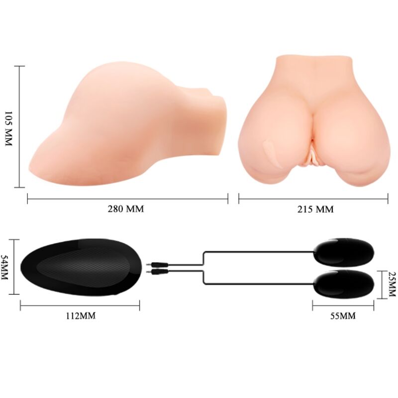 Masturbador Masculino Realista Vagina e Ânus com Vibração