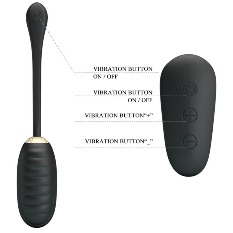 Vista detalhada do vibrador ovo PRETTY LOVE Doreen luxo recarregável com controle remoto