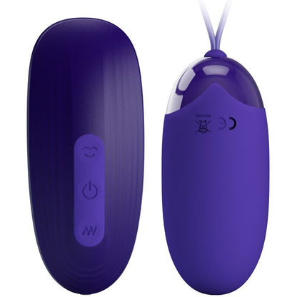Close-up do PRETTY LOVE Estimulador e Ovo Vibratório Recarregável com 12 funções, feito em silicone roxo.