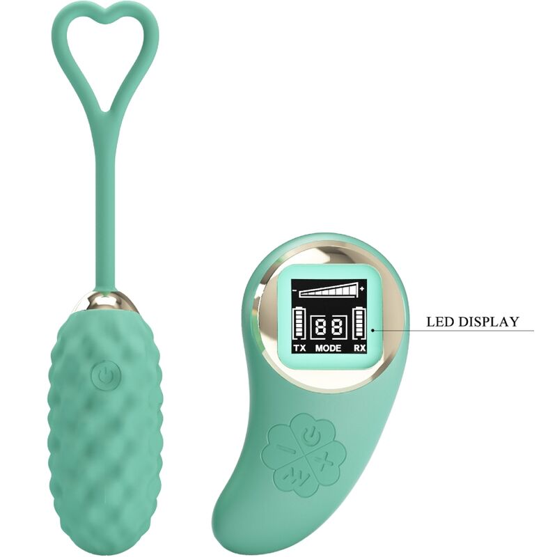 Ovo vibratório PRETTY LOVE Vivian Green com controle remoto, exibindo seu design elegante e cor verde.