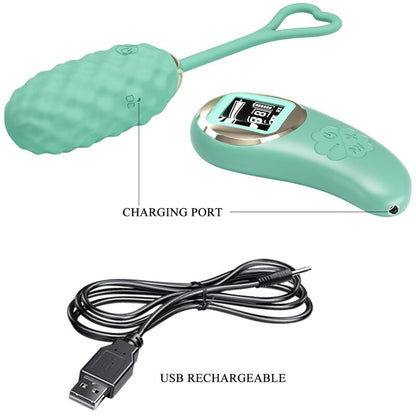 Ovo vibratório PRETTY LOVE Vivian Green com controle remoto, exibindo seu design elegante e cor verde.