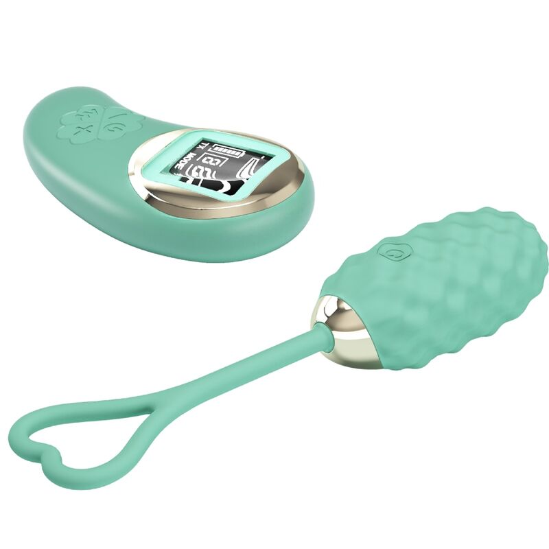 Ovo vibratório PRETTY LOVE Vivian Green com controle remoto, exibindo seu design elegante e cor verde.