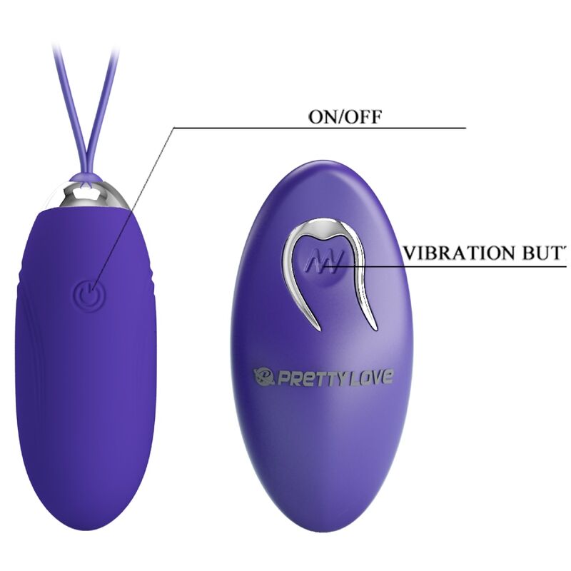 Ovo vibratório PRETTY LOVE Jenny Youth violeta com controle remoto para prazer discreto