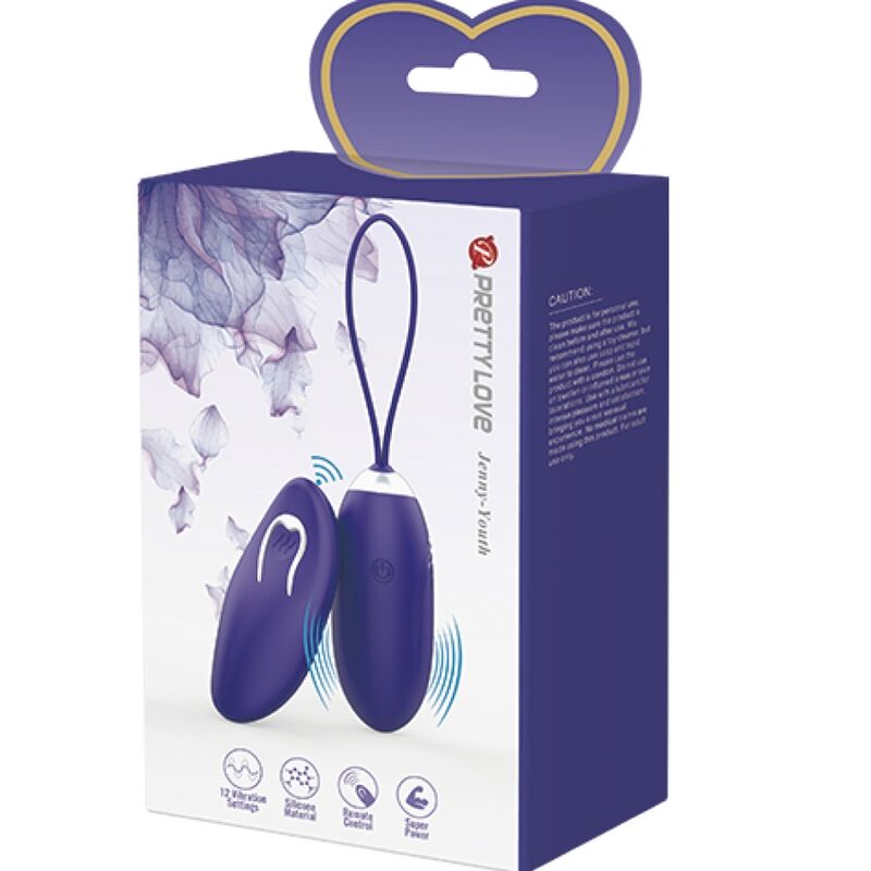 Ovo vibratório PRETTY LOVE Jenny Youth violeta com controle remoto para prazer discreto