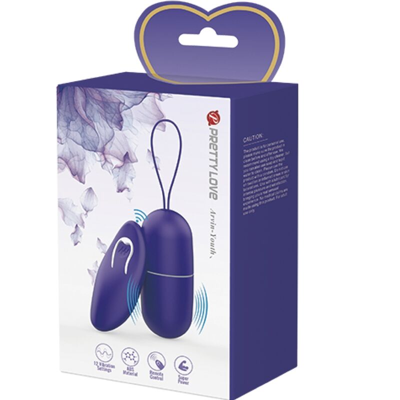 PRETTY LOVE Ovo Vibratório Arvin com Controlo Remoto Violeta para prazer discreto.