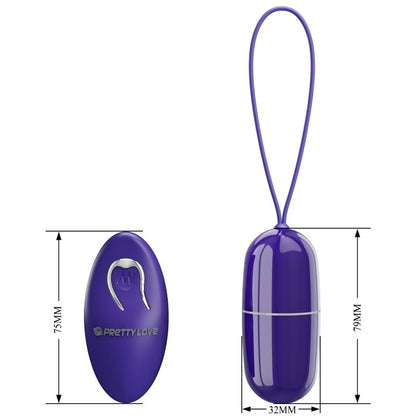 PRETTY LOVE Ovo Vibratório Arvin com Controlo Remoto Violeta para prazer discreto.