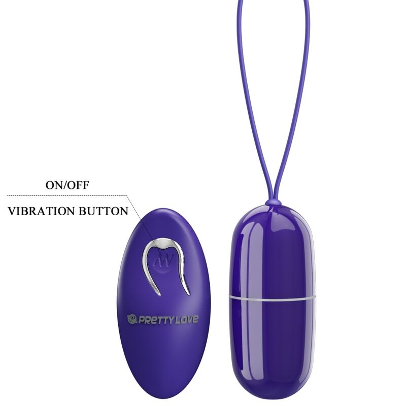 PRETTY LOVE Ovo Vibratório Arvin com Controlo Remoto Violeta para prazer discreto.