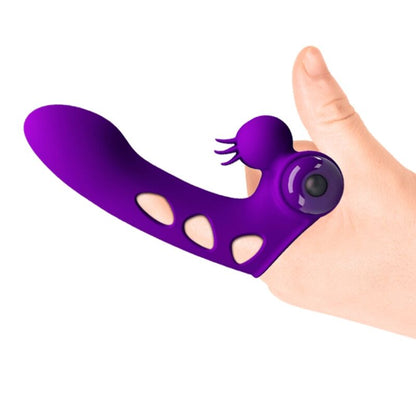 Capa de dedo vibrador Pretty Love Orlando Roxo com 10 funções.