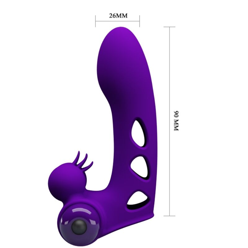 Capa de dedo vibrador Pretty Love Orlando Roxo com 10 funções.