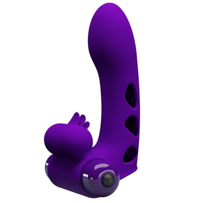 Capa de dedo vibrador Pretty Love Orlando Roxo com 10 funções.