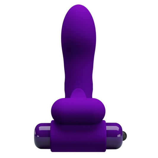 Capa de dedo vibrador Pretty Love Orlando Roxo com 10 funções.