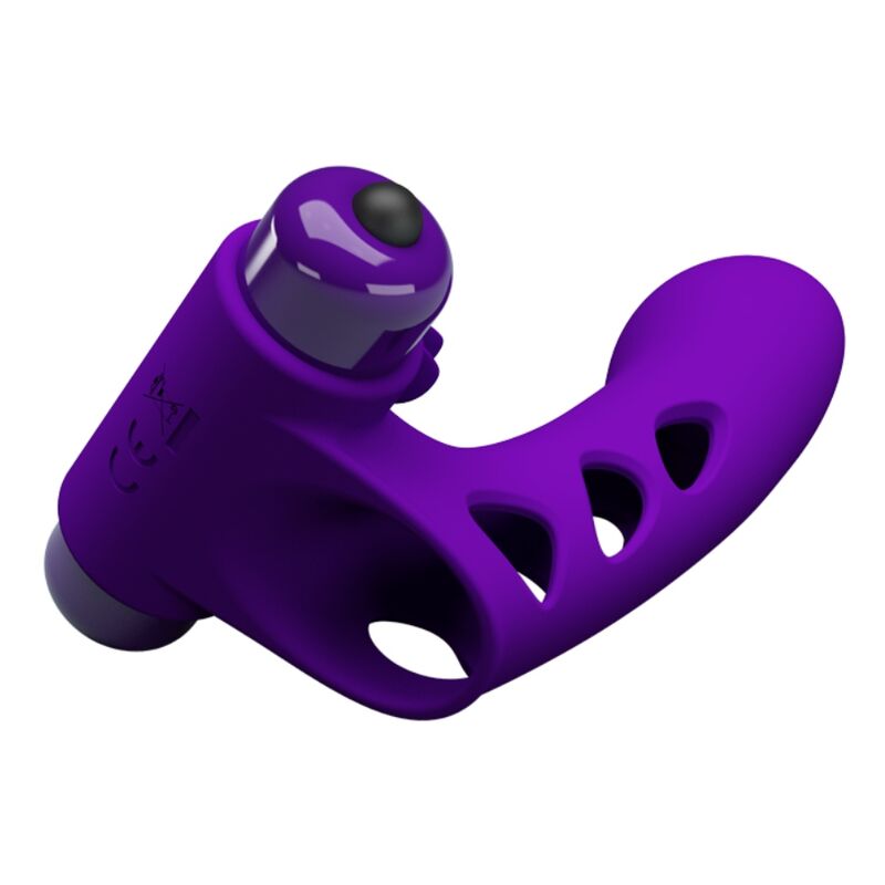 Capa de dedo vibrador Pretty Love Orlando Roxo com 10 funções.
