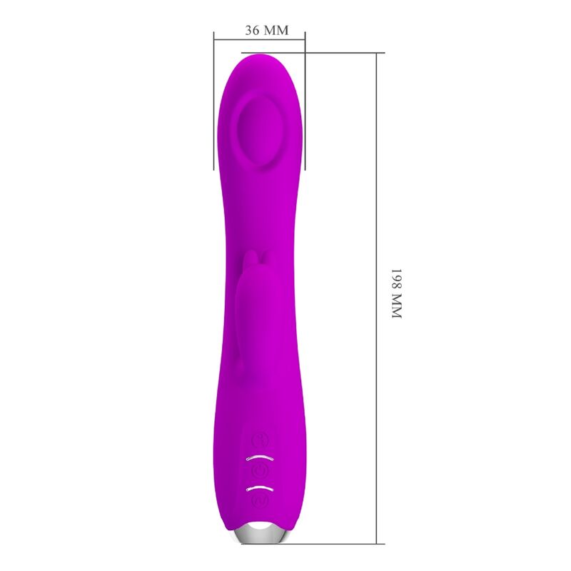 Close-up do Vibrador Recarregável Pretty Love Regina com Onda Pulsante e Sucção, na cor violeta.