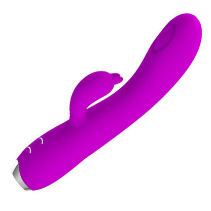 Close-up do Vibrador Recarregável Pretty Love Regina com Onda Pulsante e Sucção, na cor violeta.
