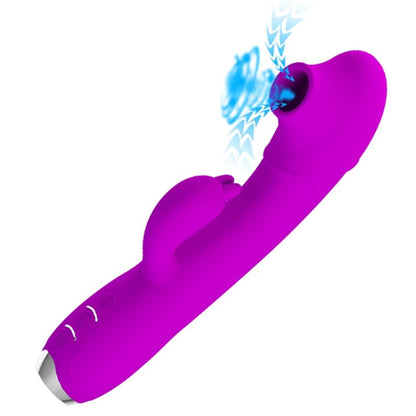 Close-up do Vibrador Recarregável Pretty Love Regina com Onda Pulsante e Sucção, na cor violeta.