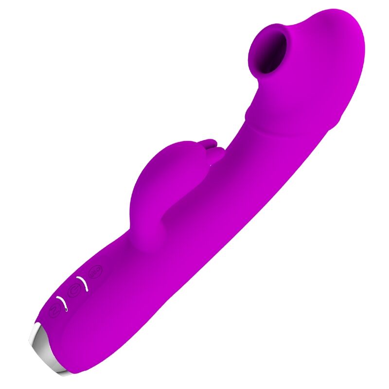 Close-up do Vibrador Recarregável Pretty Love Regina com Onda Pulsante e Sucção, na cor violeta.