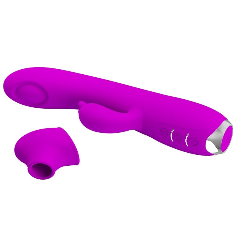 Close-up do Vibrador Recarregável Pretty Love Regina com Onda Pulsante e Sucção, na cor violeta.