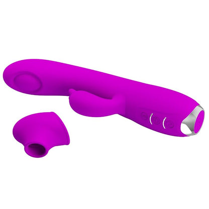 Close-up do Vibrador Recarregável Pretty Love Regina com Onda Pulsante e Sucção, na cor violeta.