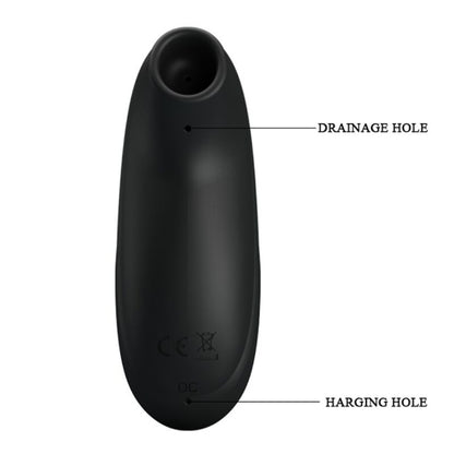 PRETTY LOVE Massageador de Sucção Recarregável de Luxo Preto com design ergonómico