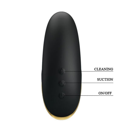 PRETTY LOVE Massageador de Sucção Recarregável de Luxo Preto com design ergonómico