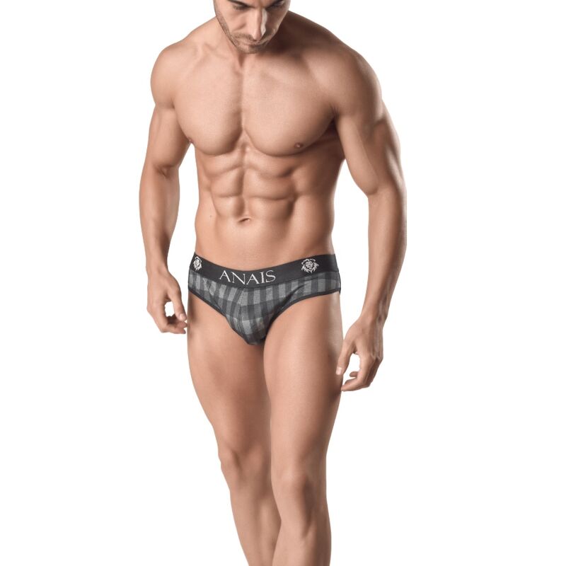 Detalhe do Slip Masculino ANAIS MEN Aegis Xadrez Cinza
