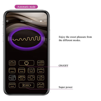 Close-up das Bolas Vibratórias PRETTY LOVE Elvira Roxo, mostrando o seu design ergonómico e cor violeta.