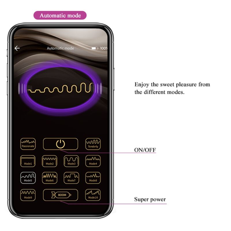 Close-up das Bolas Vibratórias PRETTY LOVE Elvira Roxo, mostrando o seu design ergonómico e cor violeta.