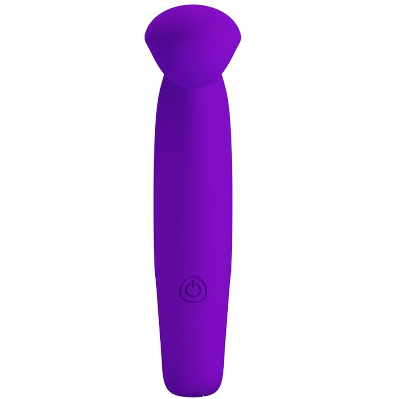 Vibrador de dedo Pretty Love Gorgon Roxo em silicone macio, mostrando o design ergonómico e a cor vibrante.
