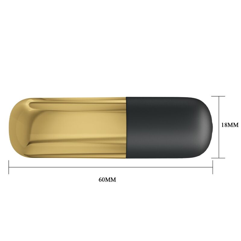 PRETTY LOVE Vibrador Bala Recarregável Dourado com 12 Funções, close-up do design elegante e material.
