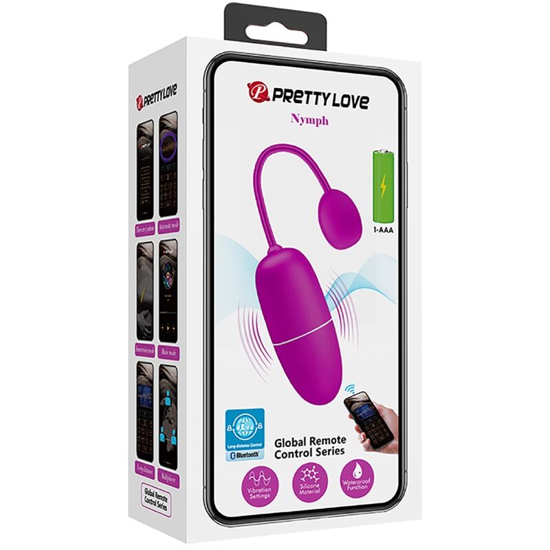 Close-up do Ovo Vibrante Ninfa Roxo PRETTY LOVE com controlo por App