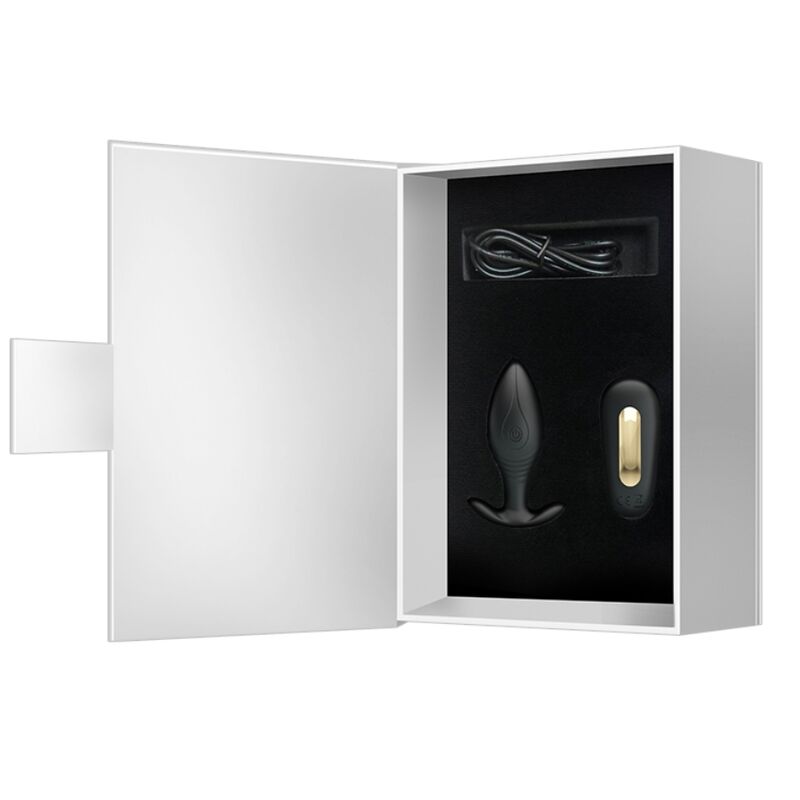 Close-up of the PRETTY LOVE Vibrador Anal Plug Regina Recarregável Preto showing its design and features.