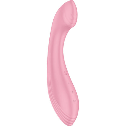 Satisfyer G-Force Vibrador Ponto G Rosa em detalhe, mostrando formato ergonómico e ponta para estimulação.