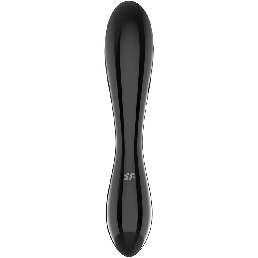 Vibrador Satisfyer Dazzling Crystal 1 de vidro borossilicato transparente, destacando suas texturas para estimulação.