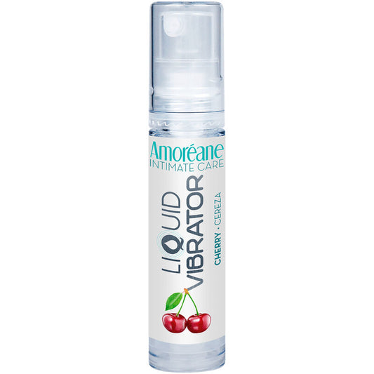 AMOREANE Gel Líquido Vibrante Sabor Cereja 10 ML para sensações intensas e estimulantes.