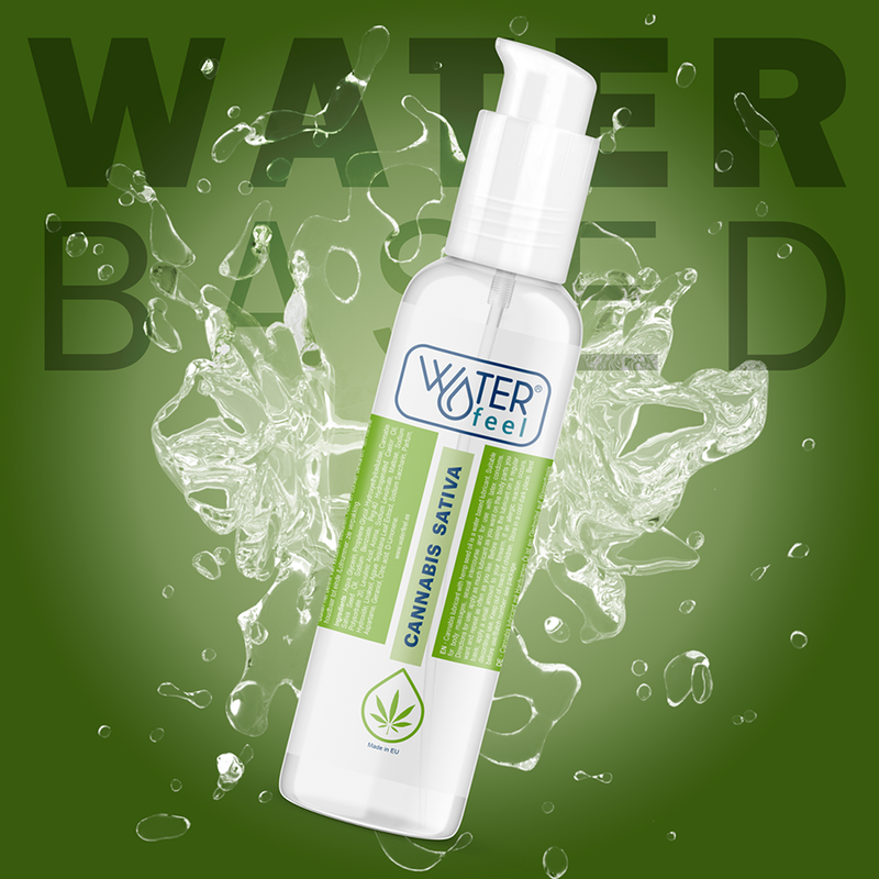 Frasco do lubrificante WATERFEEL de Cannabis 150ml, à base de água, para prazer e massagem.