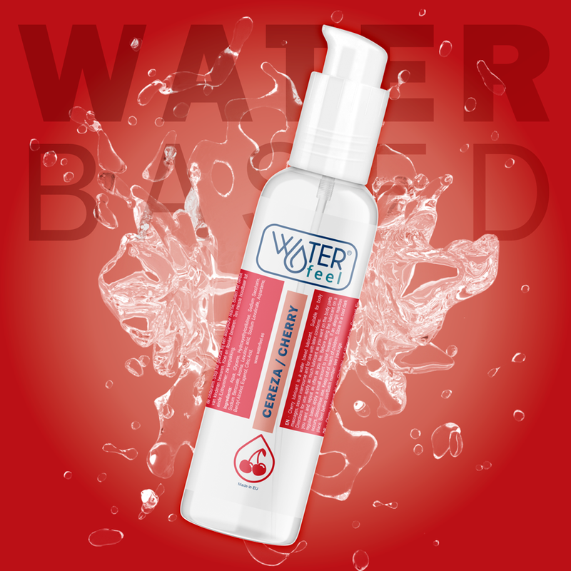 WATERFEEL Lubrificante Cereja Base Água 175 ML, embalagem e detalhes do produto para higiene íntima e prazer.